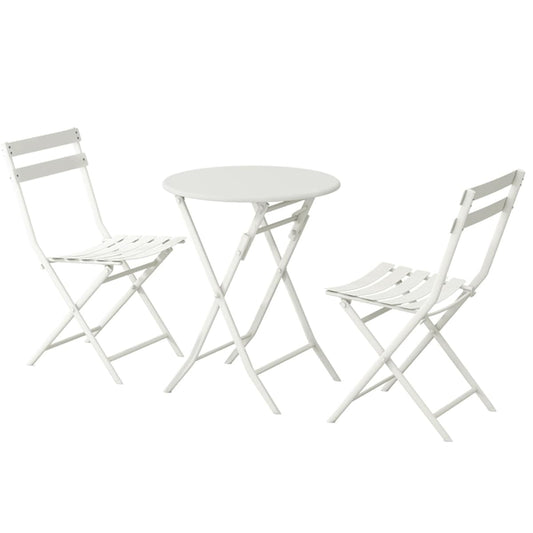 Ensemble bistro de patio 3 pièces avec table ronde pliable et chaises