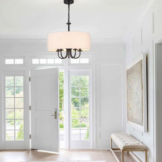 Plafonnier semi-encastré moderne à 5 lampes pour salle à manger, chambre à coucher, salon - N/A