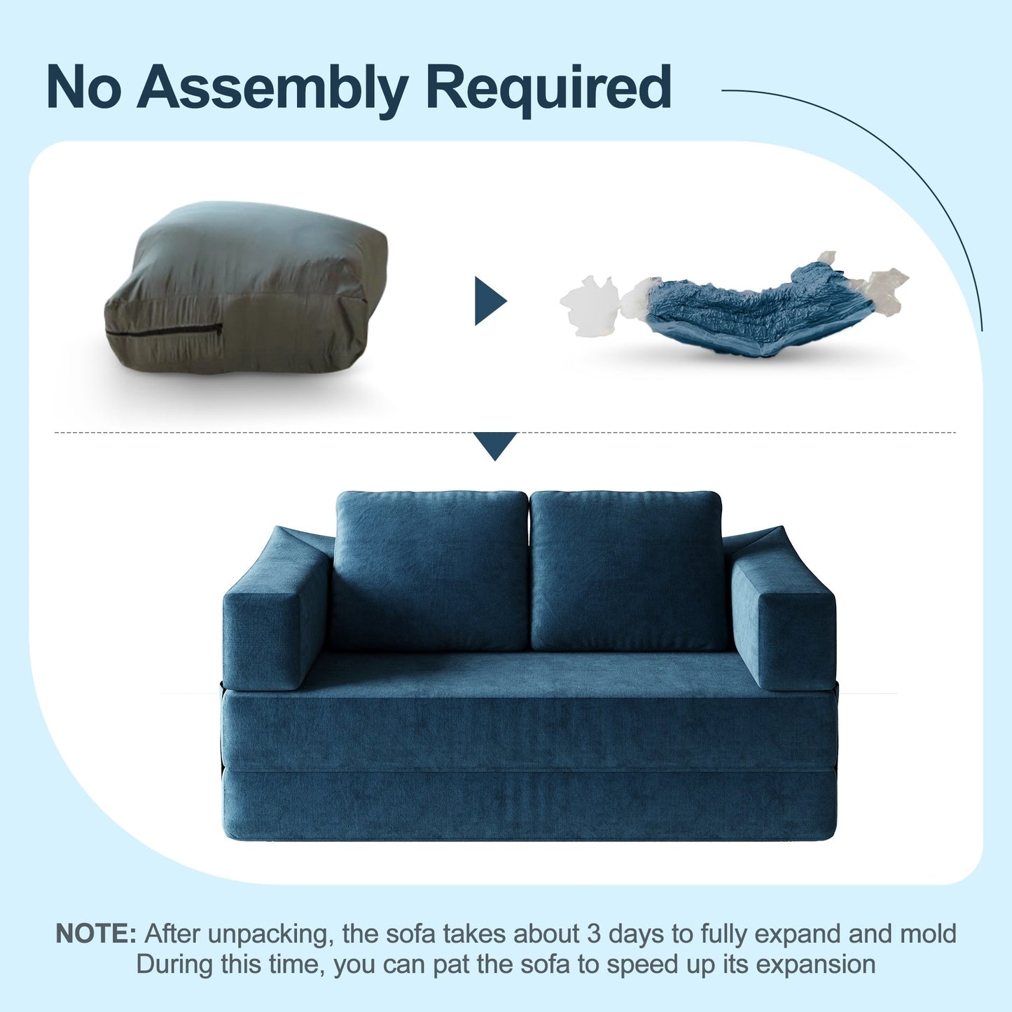 Canapé-lit convertible rembourré 70,87 $, fauteuil convertible, canapé de sol confortable pour salon, chambre, tissu chenille