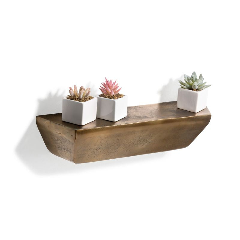 Étagère murale Biden – Grande, or antique