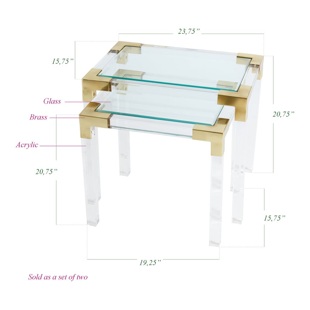 Ensemble de table en acrylique Johanson S/2