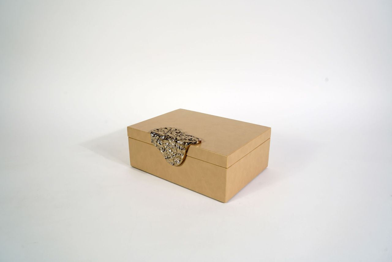 Coffret décoratif Kensington – Similicuir avec détails tissés, lot de 2