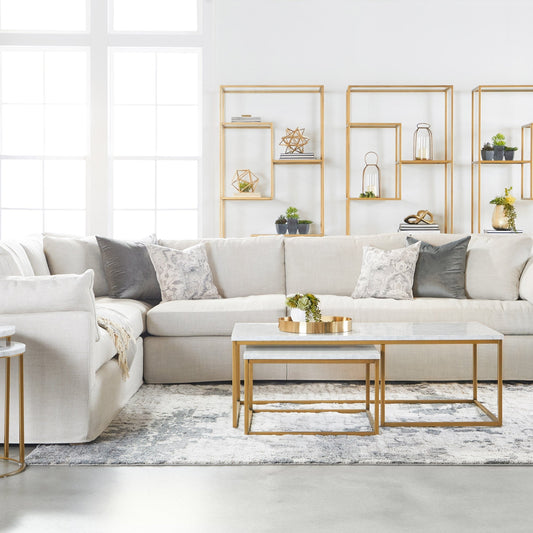 Housse de canapé modulaire Lena 2 places avec accoudoirs inclinés à droite