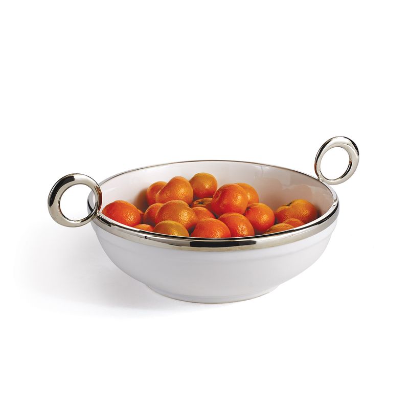 Bol en céramique Ruby – Blanc et argent