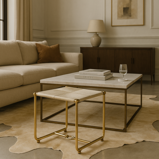 Tabouret en cuir Titon