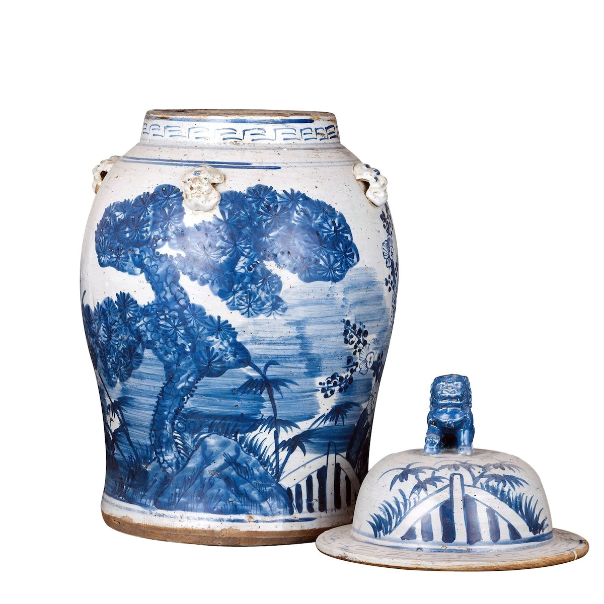 Pot de temple vintage à motif pin - Grand