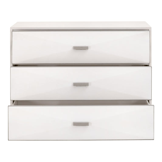 Table de chevet à 3 tiroirs Wynn Shagreen