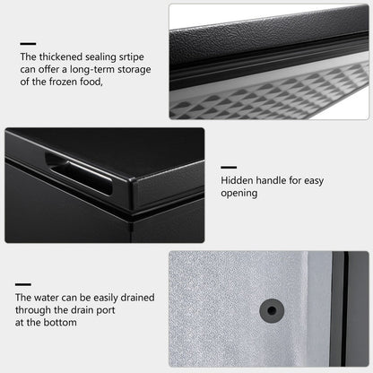 Congélateur coffre de 1,8 pi³ avec panier amovible, vidange par le bas, thermostat à 7 niveaux, conception autonome pour maison et appartement