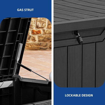 Coffre de pont verrouillable en résine résistant à l'eau de 120 à 260 gallons