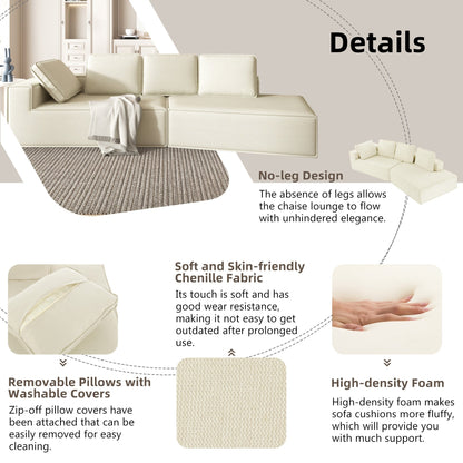 Canapé-lit d'intérieur moderne et élégant, 125 cm, aux lignes épurées, pour salon, beige