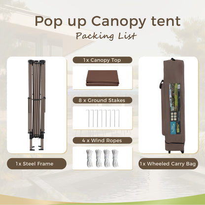 Gazebo de jardin renforcé escamotable avec rideau d'angle élégant - 13 x 13 pi