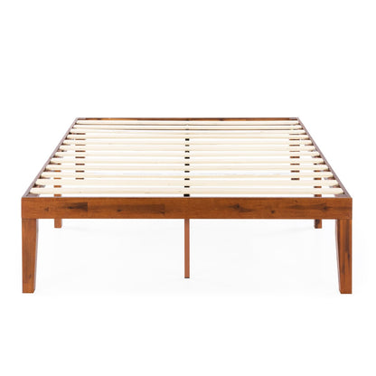 Cadre de lit plateforme classique en bois massif de 16 pouces, disponible en plusieurs finitions