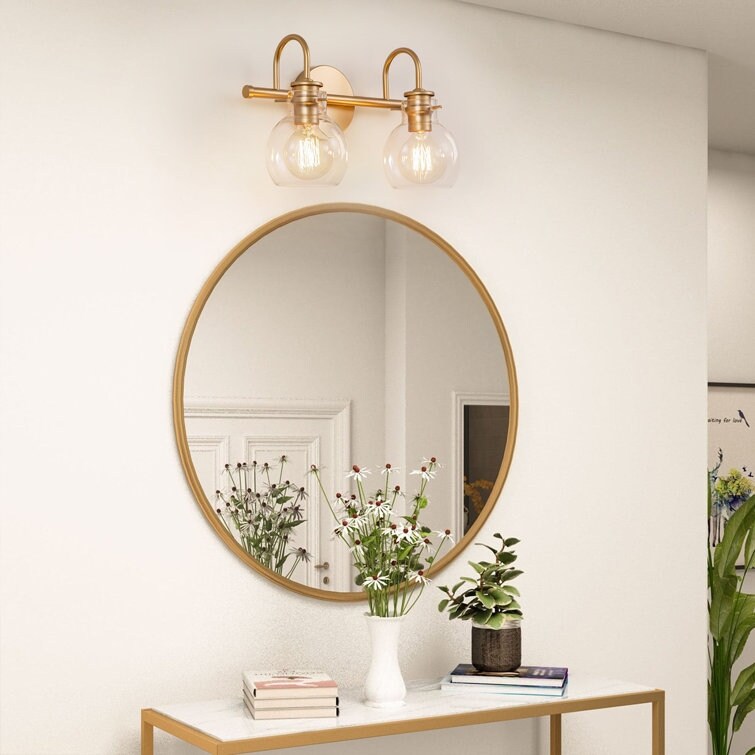 Applique murale de salle de bain à 2/3 lumières avec abat-jour en verre