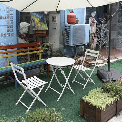 Ensemble bistro minimaliste de patio 3 pièces avec table ronde pliable et chaises - Ensemble bistro de patio 3 pièces