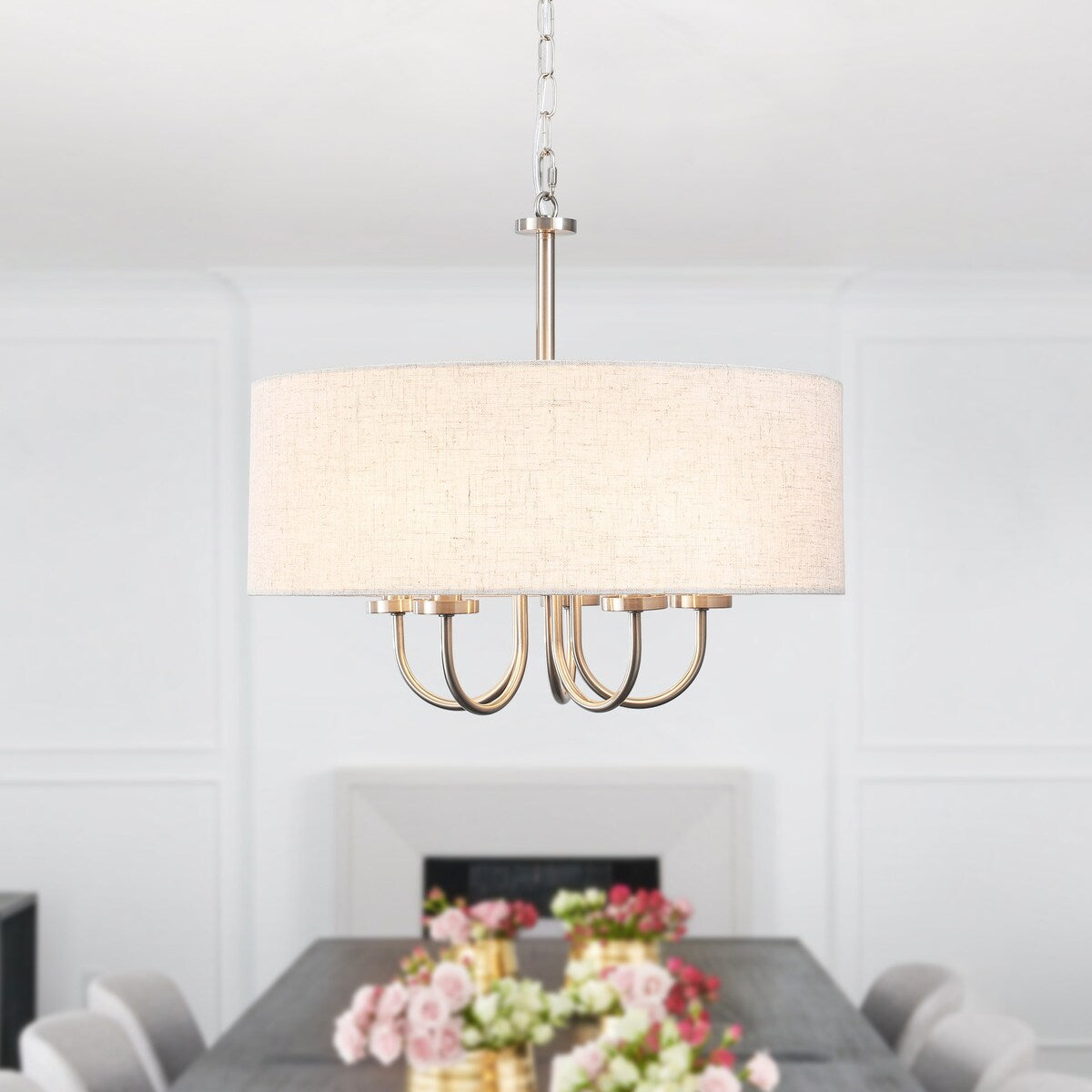 Plafonnier semi-encastré moderne à 5 lampes pour salle à manger, chambre à coucher, salon - N/A