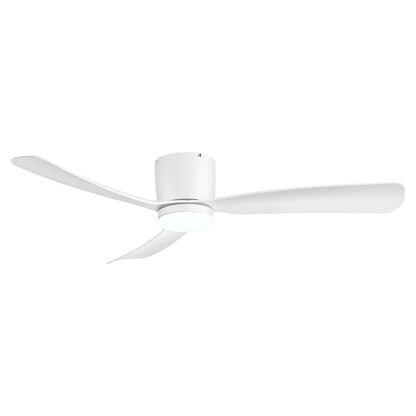 Ventilateur de plafond encastré à DEL noir/blanc de 52 pouces avec télécommande (3 pales)