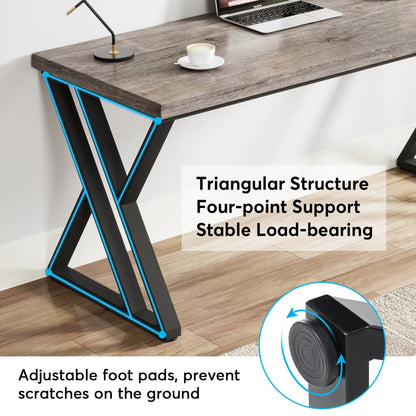 Bureau d'ordinateur robuste 55 pouces, bureau de bureau