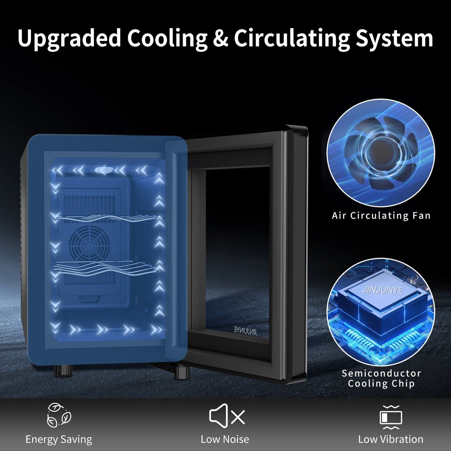 Réfrigérateur à vin 6 bouteilles (8-18 °C), mini-refroidisseur à boissons autonome pour l'été, refroidisseur à vin avec contrôle de la température