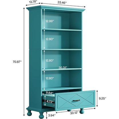 Bibliothèque à 6 étagères avec tiroir 71 pour salon