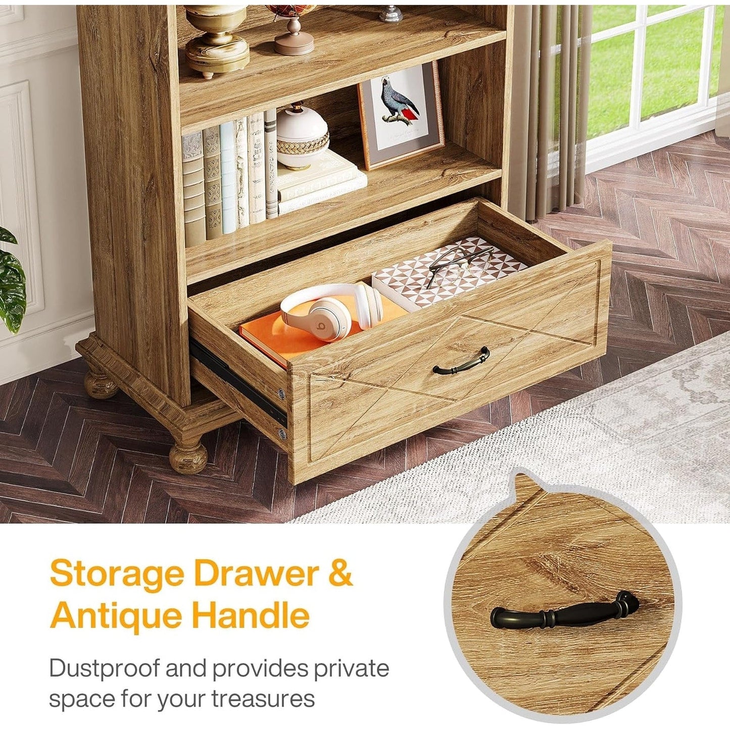 Bibliothèque à 6 étagères avec tiroir 71 pour salon