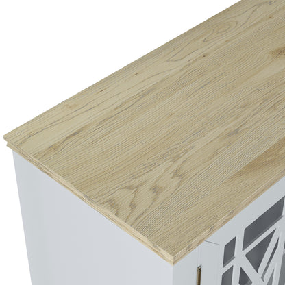 Buffet d'appoint de cuisine en bois de style vintage de 63 po de largeur