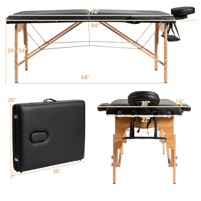 Table de massage portable 84''L réglable pour le visage, le spa et le tatouage avec transport
