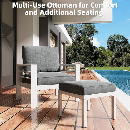 Ensemble de meubles de patio en aluminium AECOJOY 7 pièces Ensemble de conversation d'extérieur