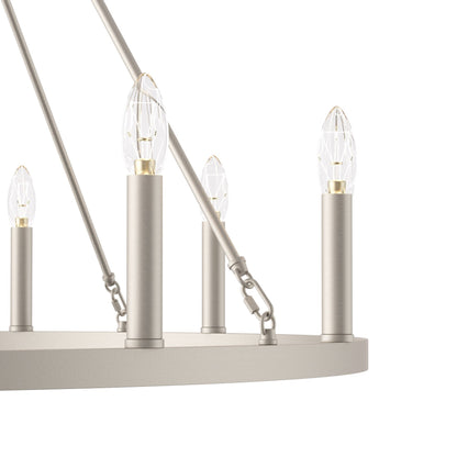 Lustre Acroma Farmhouse à 12 lumières, 40 po, en forme de roue de chariot, certifié UL - 40 po P x 138 po H