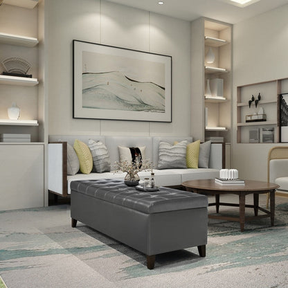 Banc ottoman de rangement en cuir reconstitué Adeco 50