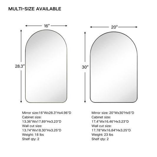 Armoire à pharmacie encastrée avec cadre TEHOME Aristes, miroir et étagères réglables
