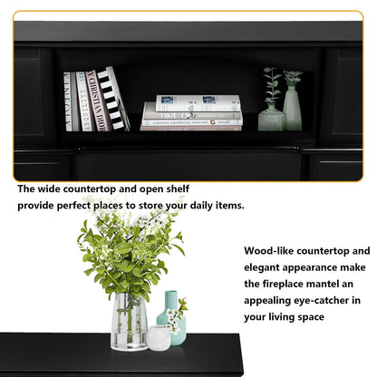 Cheminée électrique Bossin 43 avec manteau, insert de cheminée électrique de 23 pouces, meuble TV autonome avec foyer en bois