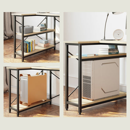 Petit bureau en L avec étagères de rangement Bureau d'ordinateur d'angle