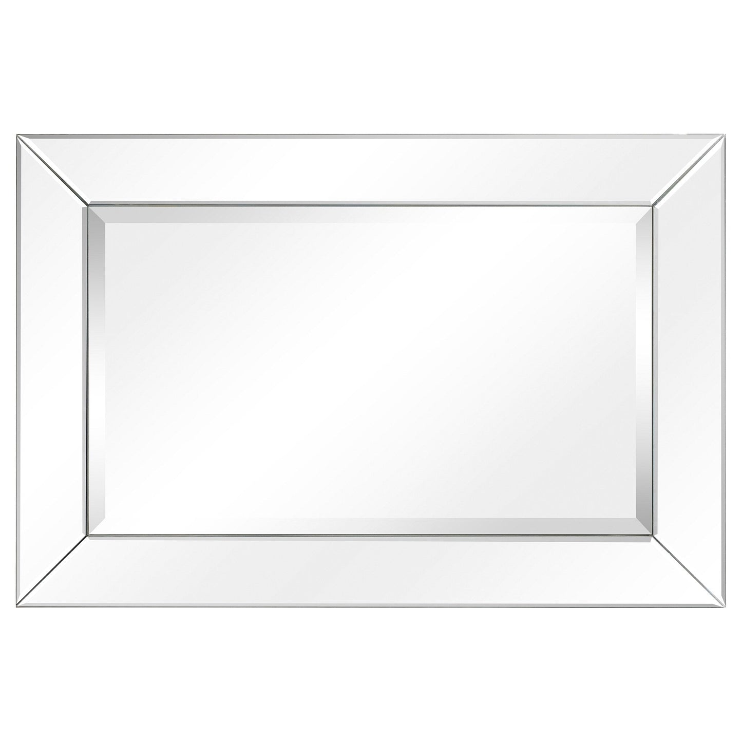 Miroir mural rectangulaire biseauté transparent HD pour salle de bain, coiffeuse et chambre à coucher, 3 tailles