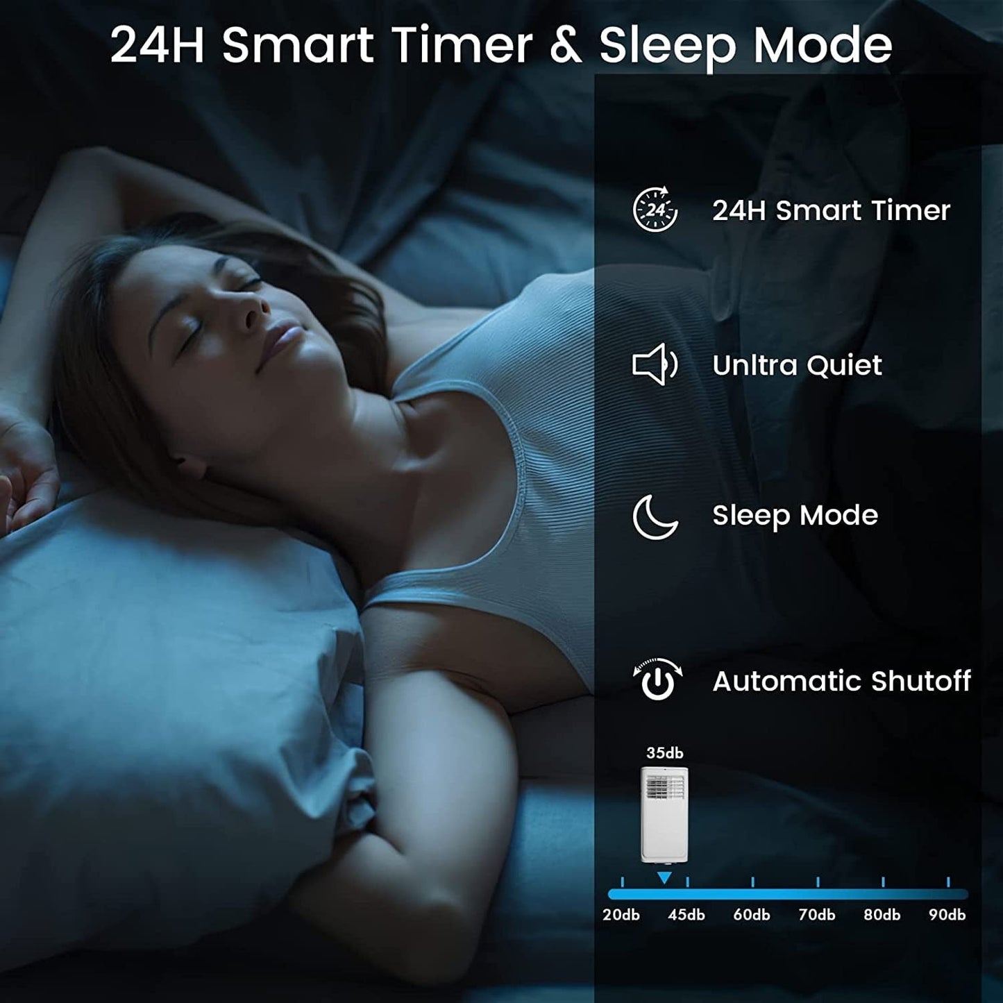 Climatiseurs portables Bossin 8 000 BTU (Ashrae), 5 000 BTU (SACC) 3 en 1 avec télécommande, refroidisseur d'air portable pour pièce silencieuse - 880 V