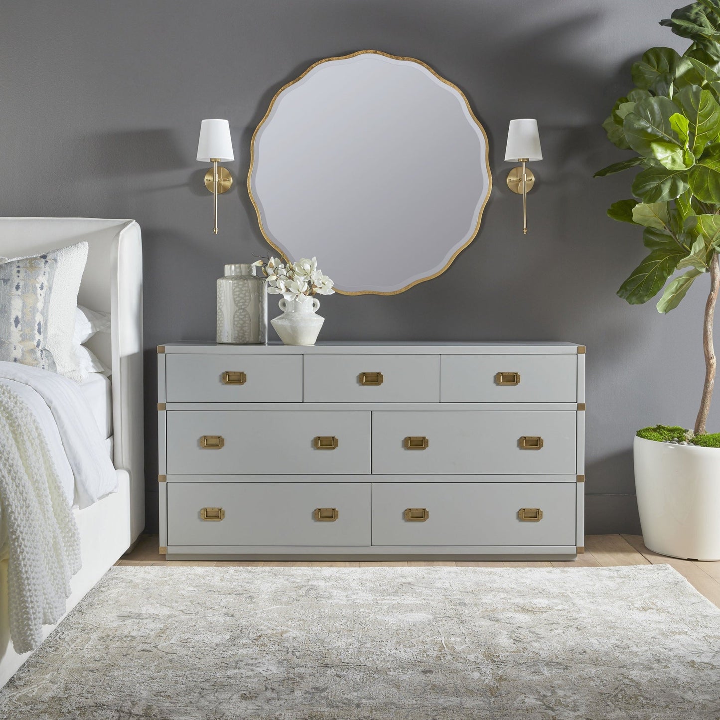 Commode double Bradley à 7 tiroirs