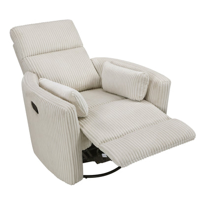 Fauteuil inclinable manuel pivotant en velours côtelé Braidy
