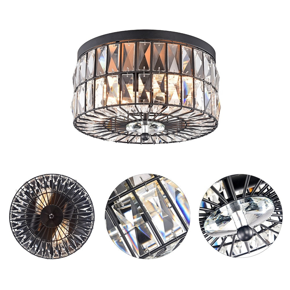 Plafonnier encastré à 2 ampoules en cristal incandescent C Cattleya