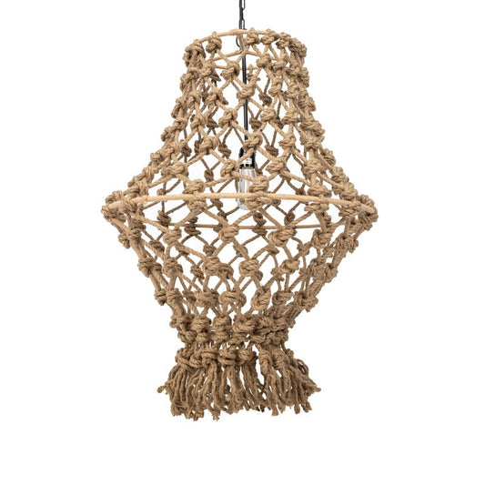 Lustre Calabria – Corde naturelle et fer