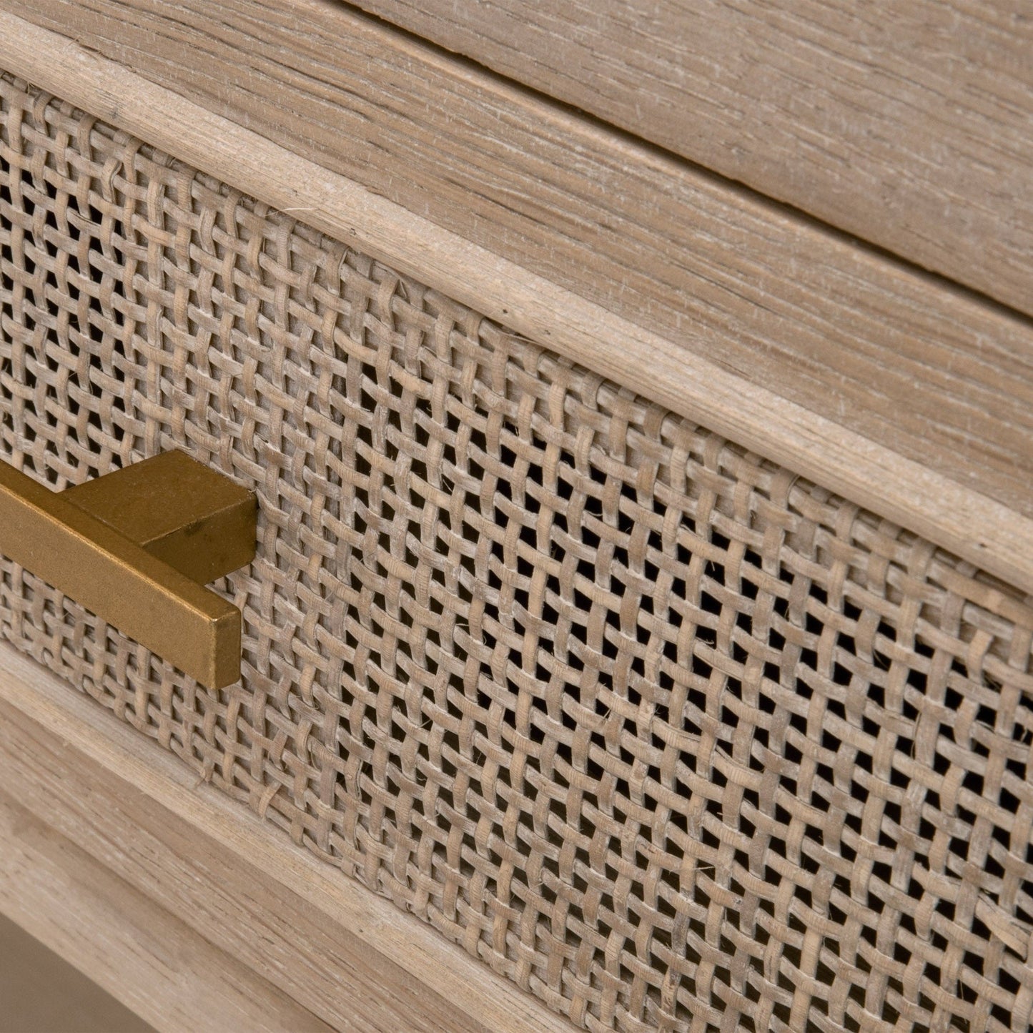 Console d'entrée à 2 tiroirs en rotin