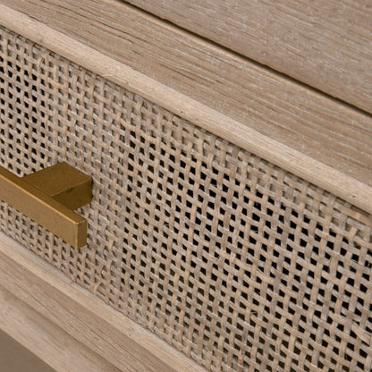 Console d'entrée à 2 tiroirs en rotin