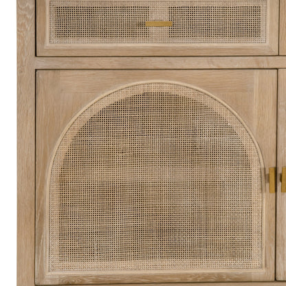 Buffet multimédia en rotin