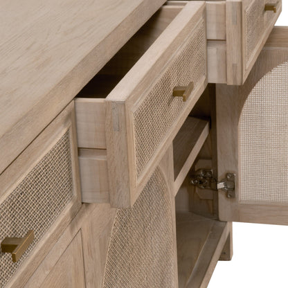 Buffet multimédia en rotin