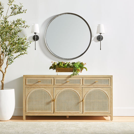 Buffet multimédia en rotin