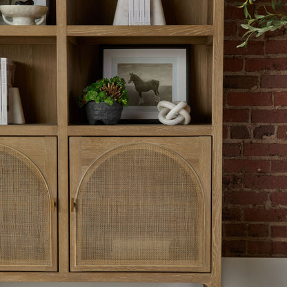 Bibliothèque de rangement en rotin