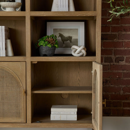 Bibliothèque de rangement en rotin