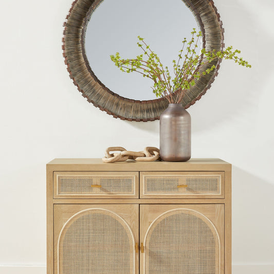 Meuble multimédia en rotin