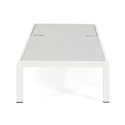 Chaise longue d'extérieur en aluminium Cape Coral (lot de 2) par Christopher Knight Home - 77,56 po x 25,20 po x 11,80 po