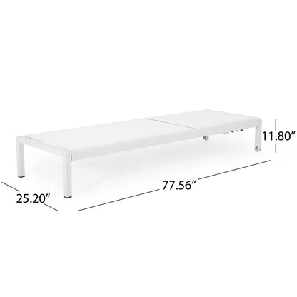 Chaise longue d'extérieur en aluminium Cape Coral (lot de 2) par Christopher Knight Home - 77,56 po x 25,20 po x 11,80 po