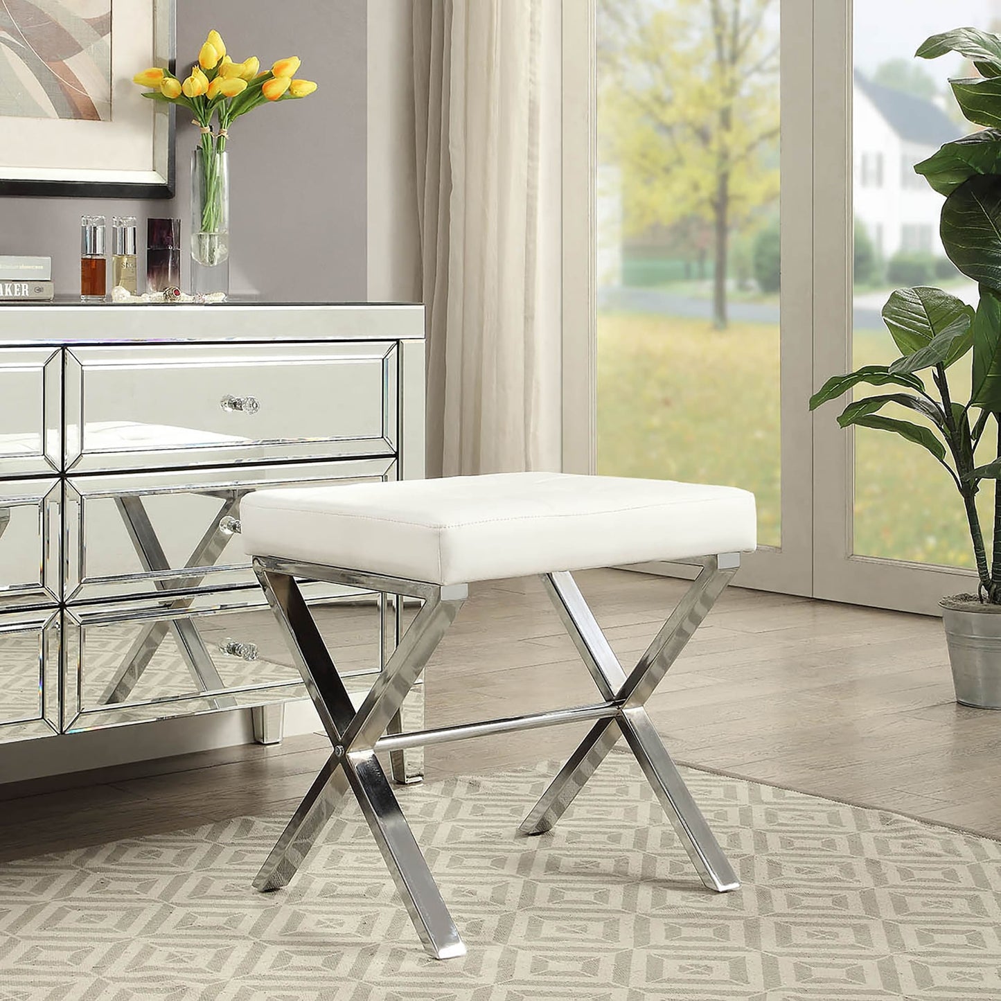 Banc de toilette Carolina Living Elisabetta - Blanc/Chrome