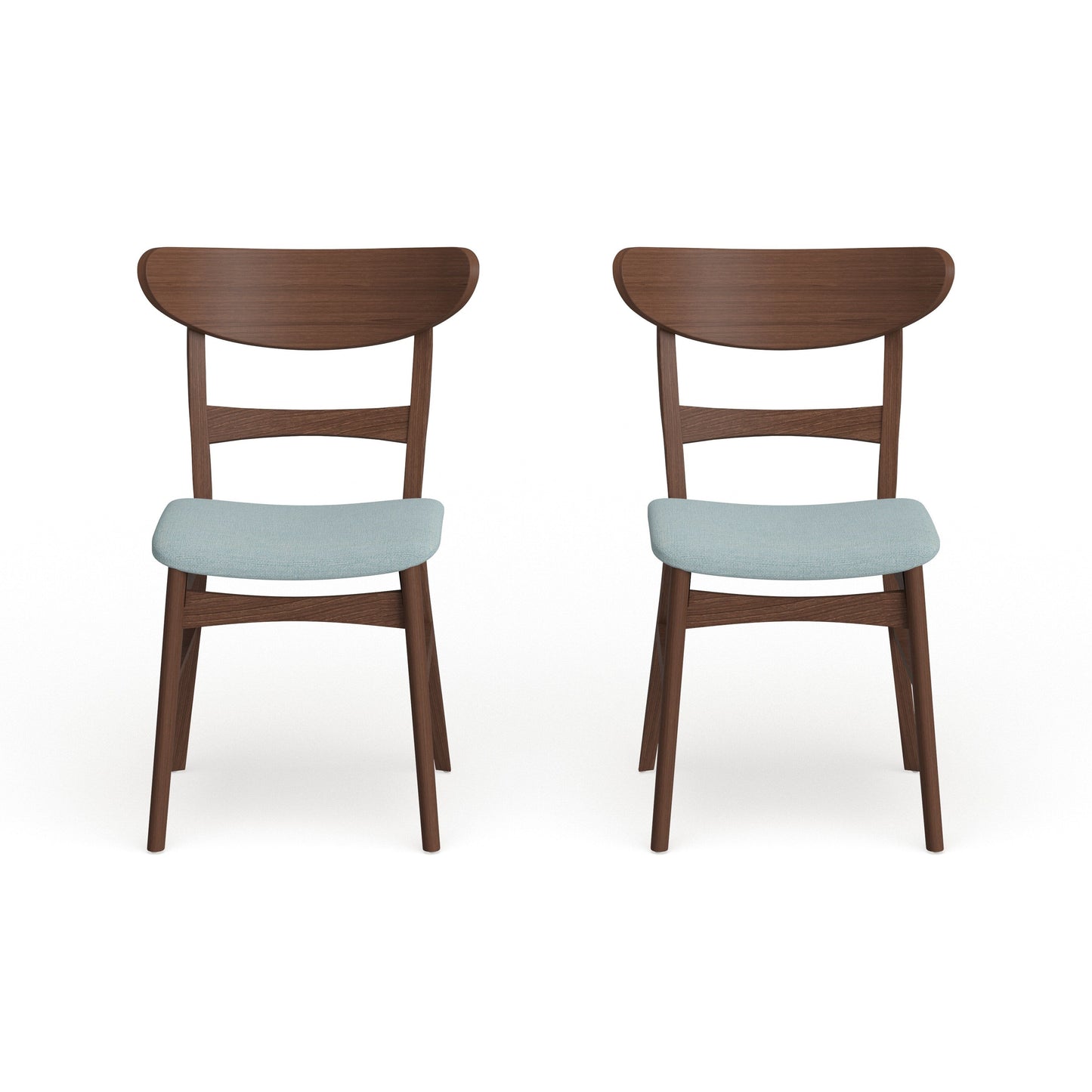 Chaise de salle à manger Abrielle en bois d'hévéa rembourrée de style milieu de siècle (lot de 2) par Christopher Knight Home